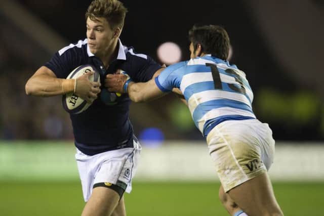Scotland's Huw Jones was injured against Argentina. Picture: SNS