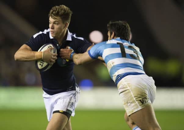 Scotland's Huw Jones was injured against Argentina. Picture: SNS