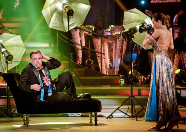 Former shadow chancellor Ed Balls, 49, on stage in Strictly with his dance partner Katya Jones. Picture: BBC