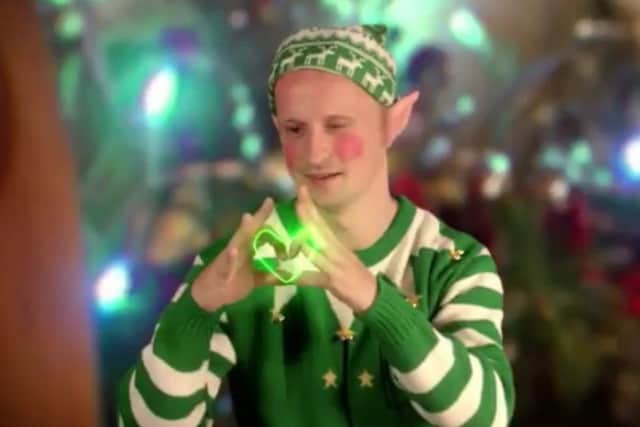 Leigh Griffiths as an elf. Picture: Celtic TV