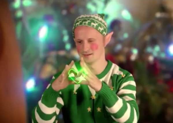 Leigh Griffiths as an elf. Picture: Celtic TV