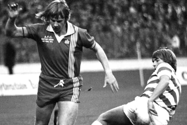 Aberdeen's Arthur Graham evades a challenge from Celtic's Kenny Dalglish in the 1976 League Cup final. Picture: SNS
