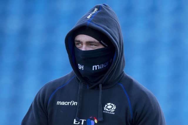 Scotland's Stuart Hogg wraps up at Rugby Park on the eve of the match. Picture: Alan Harvey/SNS/SRU
