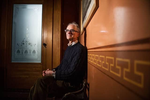 Andrew Greg discovered original Thomson paintwork after buying the architect's former home in 2009. He is to open his house to the public as part of the 200th anniversary of Thomson's birth next year.  PIC John Devlin/TSPL.