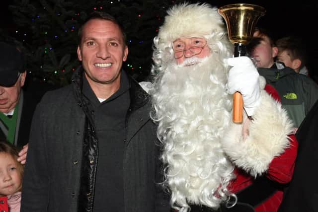 Celtic manager Brendan Rodgers turned on the Lennoxtown Christmas lights on Friday. Picture: Alan Harvey/SNS