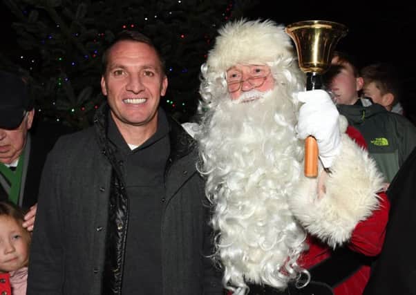 Celtic manager Brendan Rodgers turned on the Lennoxtown Christmas lights on Friday. Picture: Alan Harvey/SNS