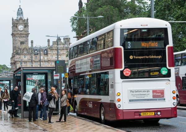 Police said the 27-year-old victim was on a number three Lothian Bus travelling east along Princes Street when another man started to cause a disturbance. Picture: TSPL