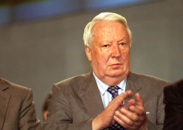 Edward Heath at the Conservative party conference in Blackpool, October 1993.