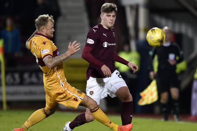 Hearts Robbie Muirhead had his best game for the club against Motherwell on Saturday as the Gorgie men registered an impressive 3-0 win at Tynecastle. Picture: SNS