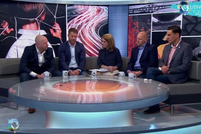 Former players Jason Dunford, Steve Walters, Chris Unsworth and Andy Woodward spoke on the issue of abuse. Picture: PA