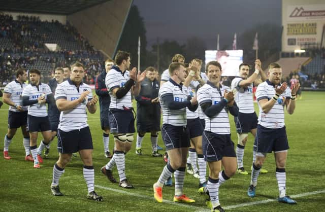 Scotland put in a strong performance in the one-sided victory. Picture: SNS
