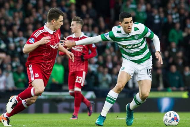 Tom Rogic, right, excelled for Celtic as the Parkhead side lifted the League Cup. Picture: John Devlin