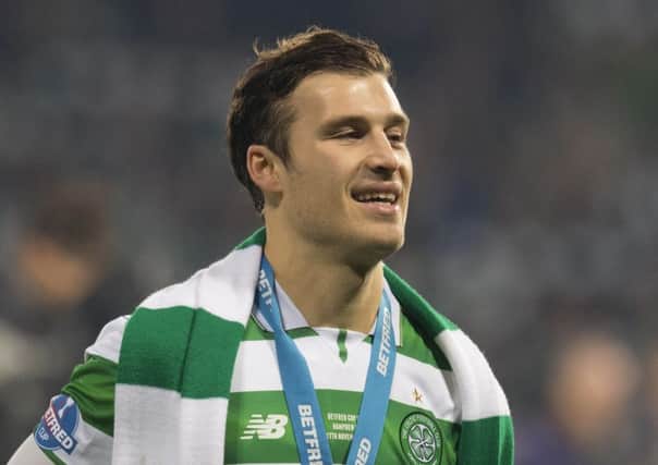 Erik Sviatchenko after Celtic won the Betfred Cup final against Aberdeen. Picture: SNS