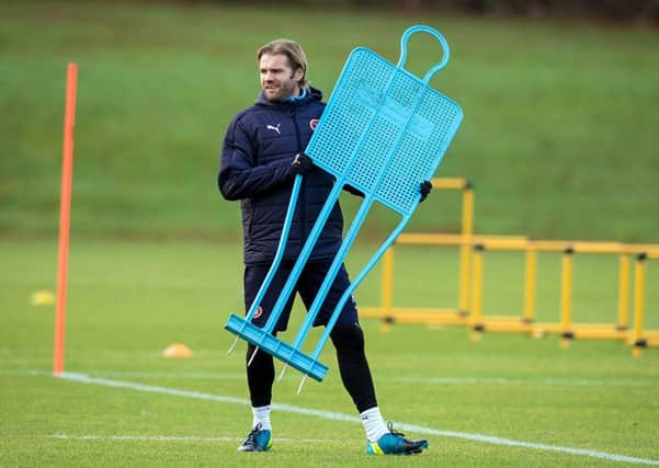 Hearts head coach Robbie Neilson took training at Oriam before heading south for talks with MK Dons. Picture: SNS.