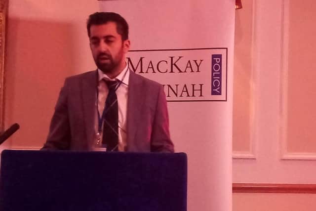 Humza Yousaf addressing the Scottish Rail Conference today