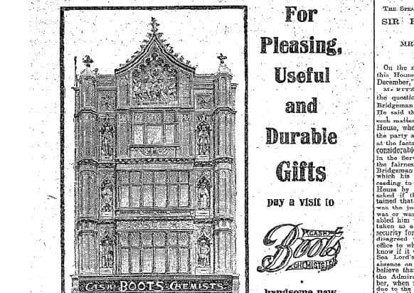 Advertisement from The Scotsman dated December 1912.