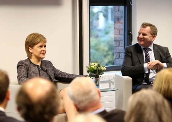 Nicola Sturgeon addressed a meeting of Irish business leaders in Dublin alongside Danny McCoy, chief executive of business body Ibec. Picture: PA