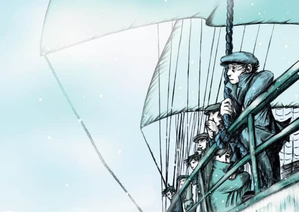 Detail from front cover of The Stowaways: The Story of the Boys on the Ice, willl be published next month by Magic Torch Comics. The graphic novel tells a story little mentioned for almost 100 years. PIC Contributed.