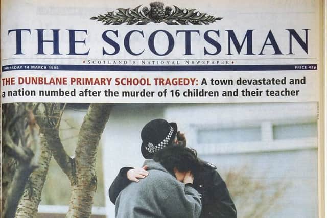 The Scotsman's front page the day after the Dunblane massacre. Picture: TSPL