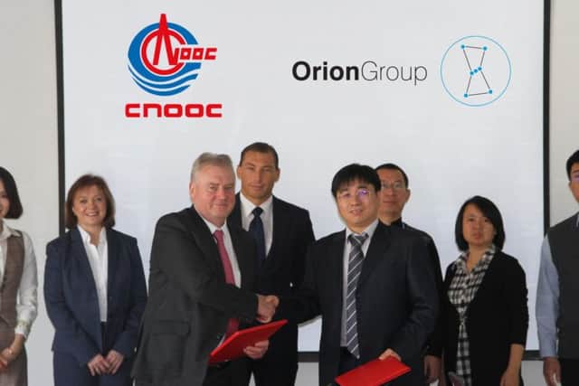 Orion chairman Alan Savage visited the city of Tianjin and signed the pioneering deal. Picture: Contributed