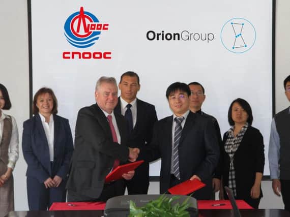 Orion chairman Alan Savage visited the city of Tianjin and signed the pioneering deal. Picture: Contributed
