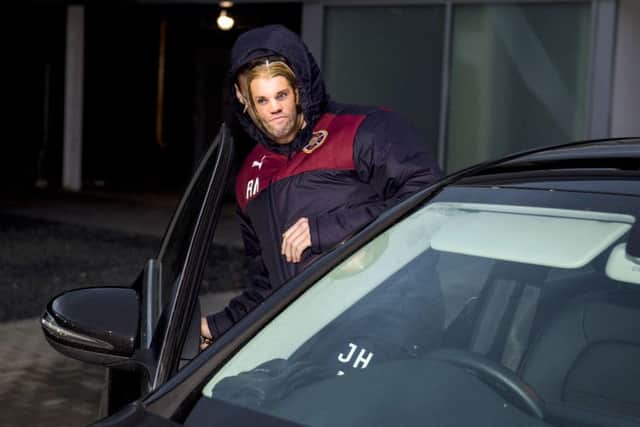 A Robbie Neilson lookalike leaves Hearts training at the Oriam. Picture: SNS