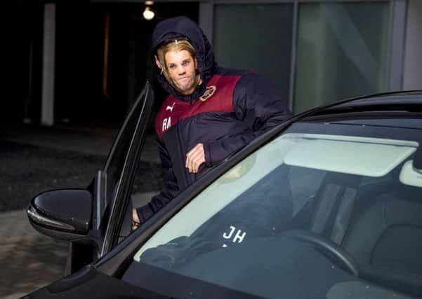 A Robbie Neilson lookalike leaves Hearts training at the Oriam. Picture: SNS