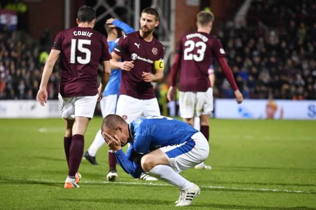 Rangers' Kenny Miller shows his frustrated after his side squander a chance. Picture: SNS