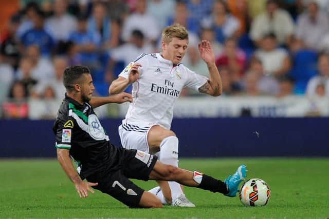 Rossi playing against Real Madrid. Picture: Getty