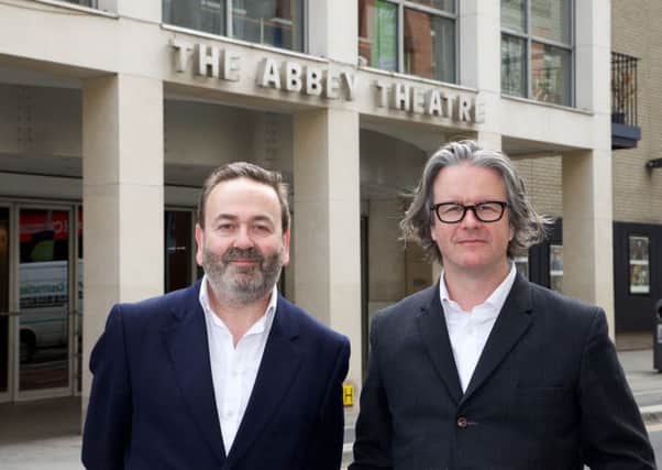 Neil Murray and Graham McLaren outside the Abbey Theatre in Dublin PIC: Lensmen Photography