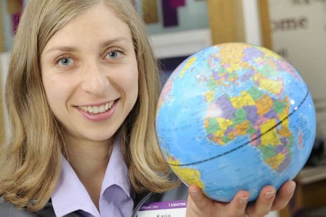 Kasia Hetman, visitor services adviser at the VisitScotland i-Centre at Edinburgh Airport. Photograph: Colin Hattersley