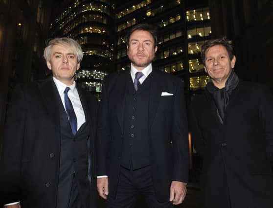 Members of Duran Duran, (left to right) Nick Rhodes, Simon Le Bon and Roger Taylor. Picture: Nick Ansell/PA Wire