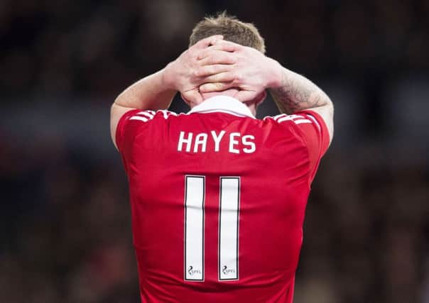 Dejection for Jonny Hayes after Aberdeen's Betfred Cup final defeat by Celtic last weekend. Picture: SNS
