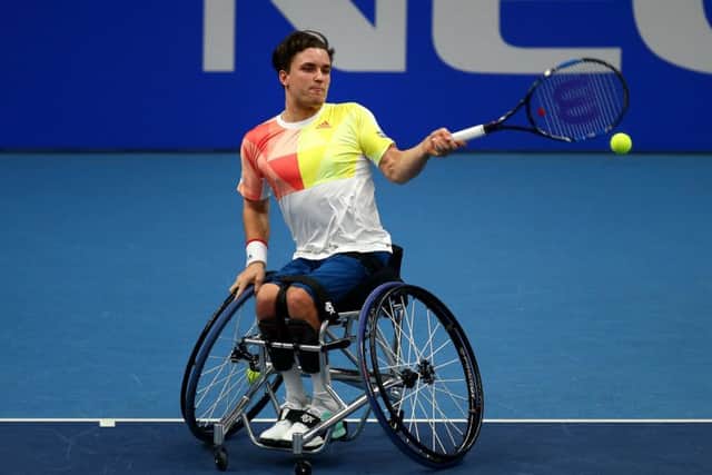 Gordon Reid is world No.1 following his straight sets win against Stephane Houdet in the semi-final of the NEC Wheelchair Tennis Masters at London's Olympic Park. Picture: Charlie Crowhurst/Getty)