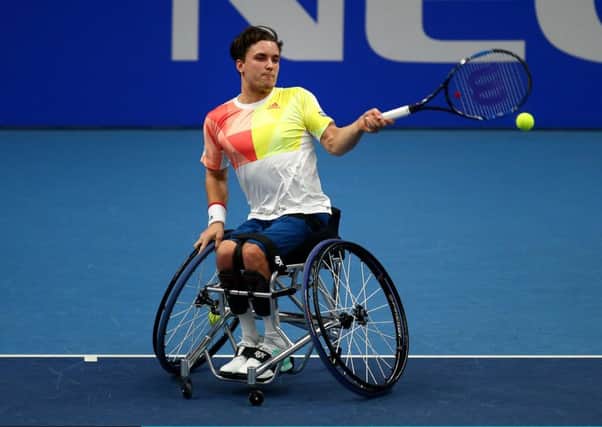 Gordon Reid is world No.1 following his straight sets win against Stephane Houdet in the semi-final of the NEC Wheelchair Tennis Masters at London's Olympic Park. Picture: Charlie Crowhurst/Getty)