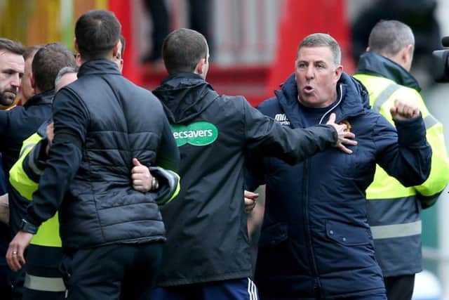 Motherwell manager Mark McGhee at the end of the Ladbrokes Scottish Premiership match at Fir Park. Picture: Jane Barlow/PA Wire.