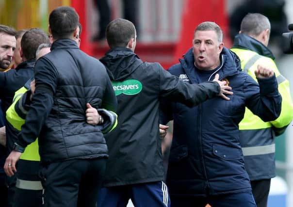 Motherwell manager Mark McGhee at the end of the Ladbrokes Scottish Premiership match at Fir Park. Picture: Jane Barlow/PA Wire.