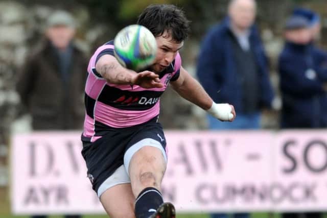 Frazier Climo had his kicking boots on for Ayr. Picture: Robert Perry