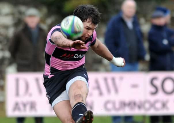 Frazier Climo had his kicking boots on for Ayr. Picture: Robert Perry