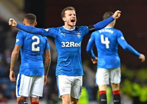 Andy Halliday celebrates at full-time after the 2-1 victory over Aberdeen. Picture: SNS.
