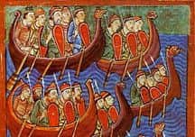 Norsemen depicted invading England, from a 12th century illustration. Picture: Wikicommons