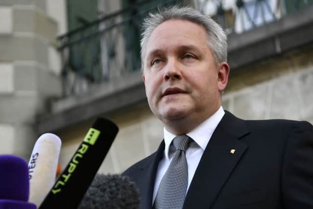 Matthieu Reeb, secretary-general of CAS, reads the courts decision on Sepp Blatter's appeal. Picture: Getty.