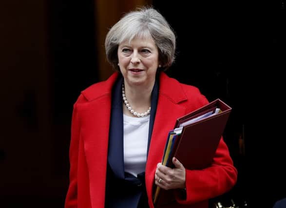 Prime Minister Theresa May leaves 10 Downing Street. Picture: AP