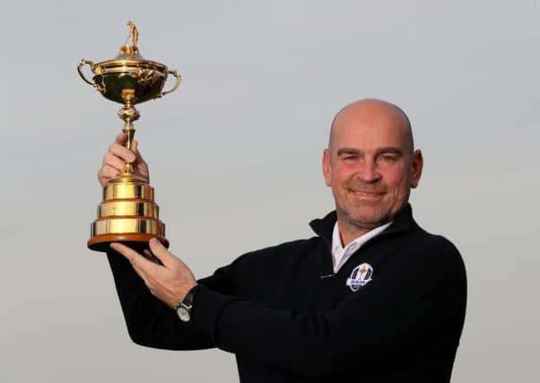 Thomas Bjorn is pictured with the trophy during the European Ryder Cup captain announcement  at Wentworth.  Picture: Andrew Redington/Getty Images