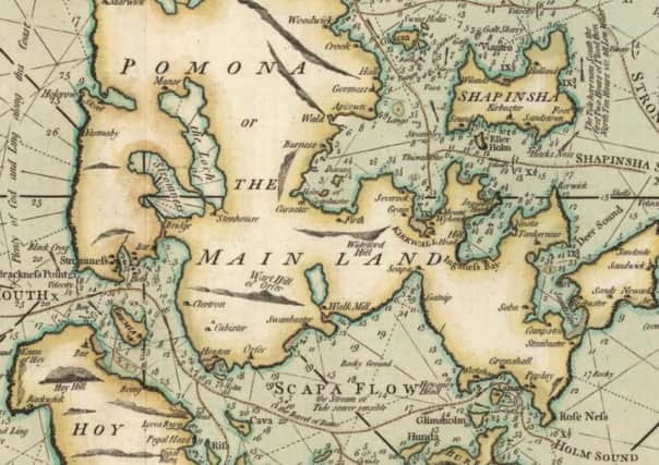 R Sayer and J Bennett: A new chart of the north coast of Scotland with the Orkney Islands (1781)