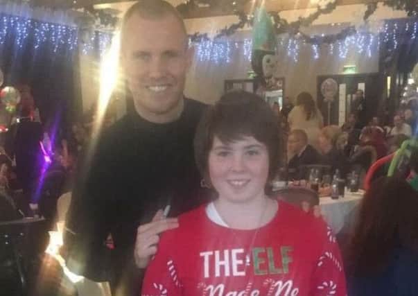 Kenny Miller joins children at their Christmas Party. Picture: Contributed