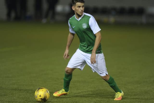 French trialist Enzo Reale in action for Hibs U20 against Ross County. Picture: Neil Hanna Photography
