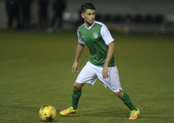 French trialist Enzo Reale in action for Hibs U20 against Ross County. Picture: Neil Hanna Photography