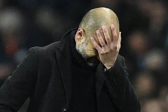 Pep Guardiola saw his side draw 1-1 with Celtic in the final Champions League group match. Picture: AFP