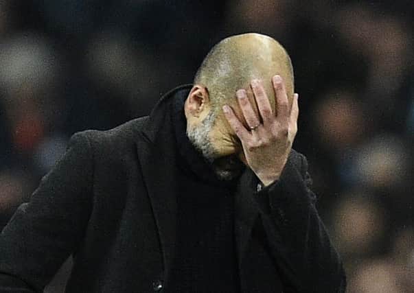 Pep Guardiola saw his side draw 1-1 with Celtic in the final Champions League group match. Picture: AFP
